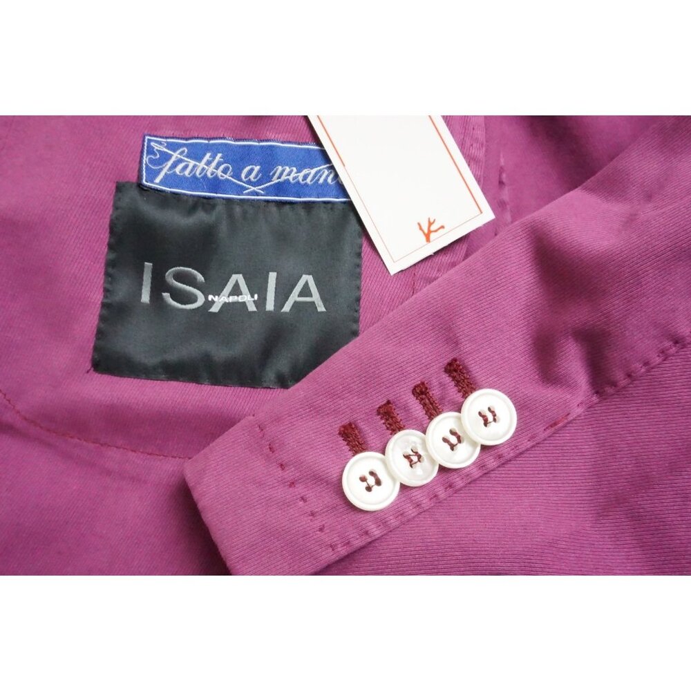 Isaia Napoli Megenta Pink Purple Cotton Sport Coat Jacket 34R NEW